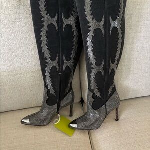 Stylish Black and Silver Women's Boots